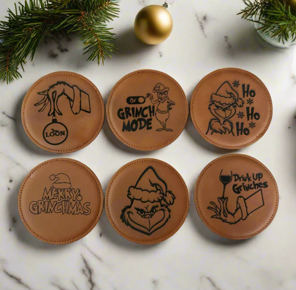 Festive Leather Coasters