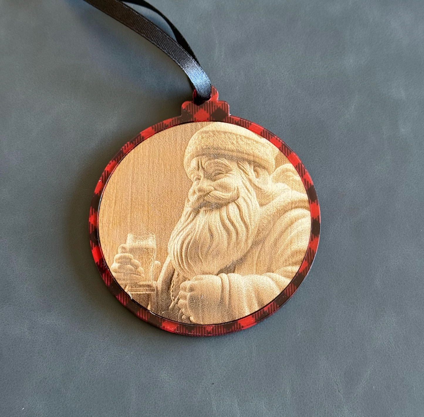 Santa Sippin a Beer - Ornament