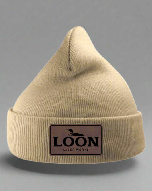 Leather Patch Beanie