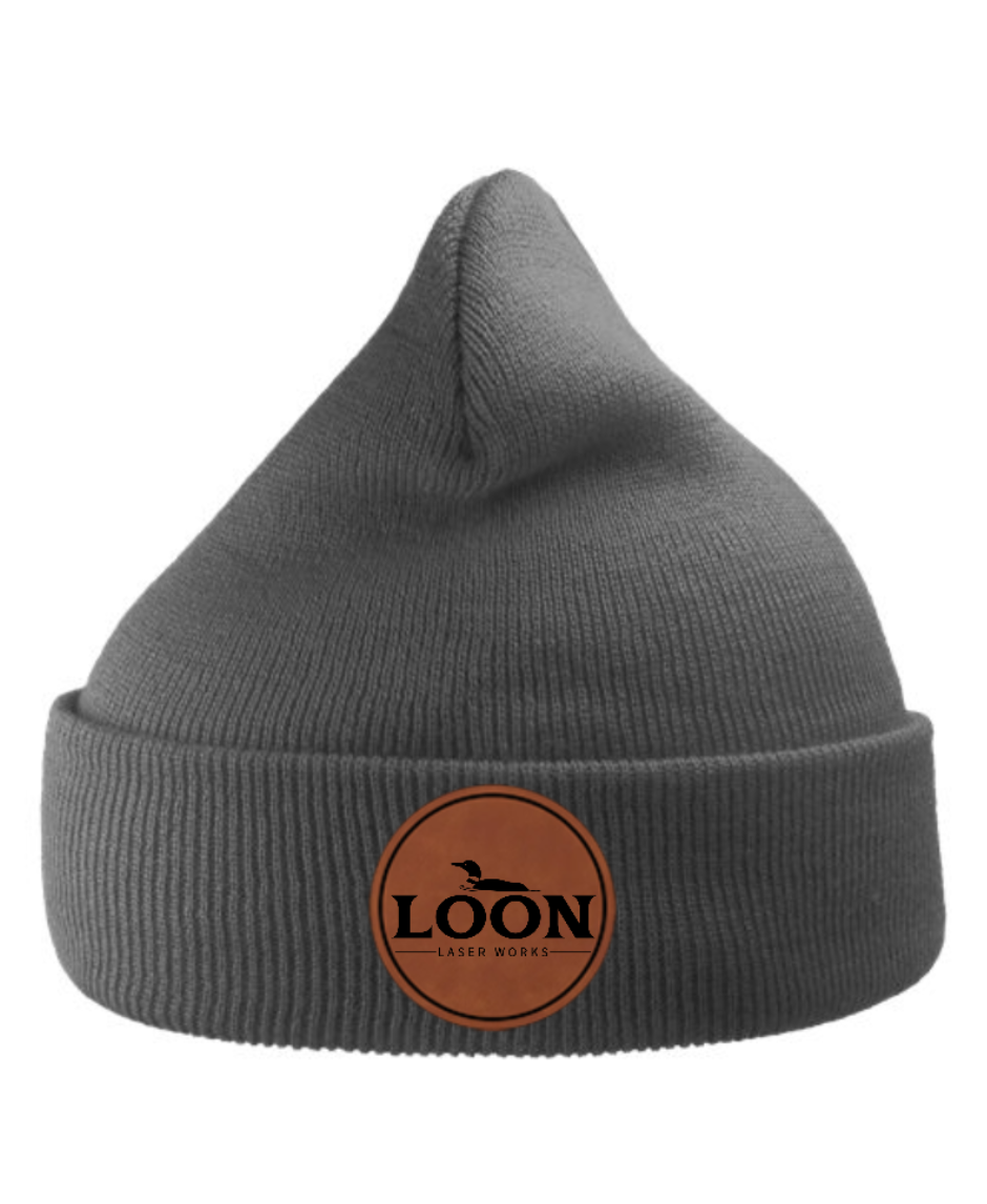 Leather Patch Beanie