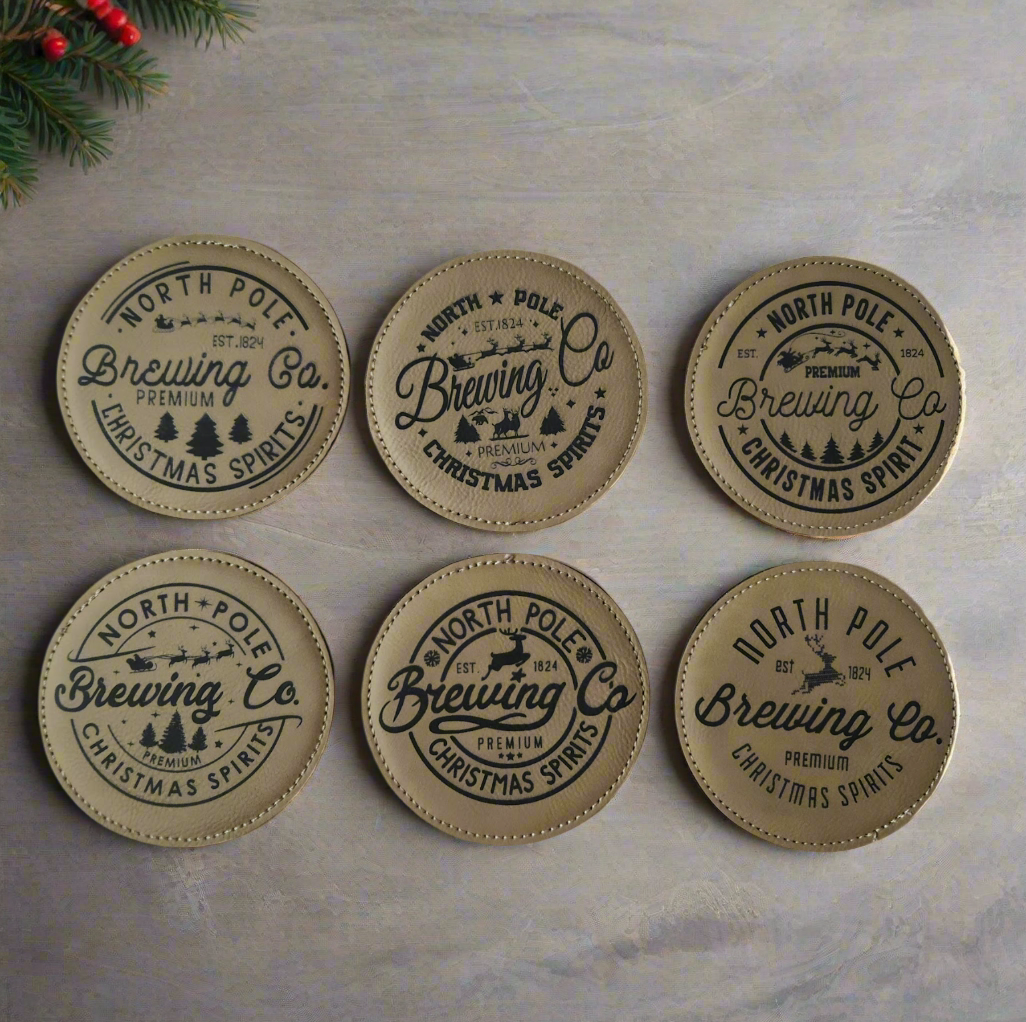 Festive Leather Coasters